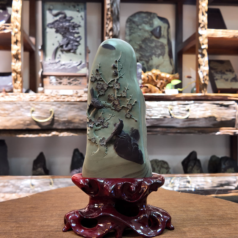 Magpies Perch on Plum Blossoms