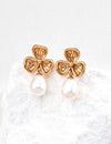 Three Leaf Clover Natural Pearl Earrings