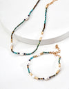 Vintage natural pearl lapis lazuli turquoise necklace