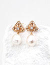 Natural pearl zircon earrings