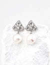 Natural pearl zircon earrings