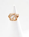 Fashionable natural pearl zircon ring