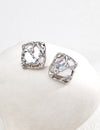 Fashionable natural pearl zircon earrings