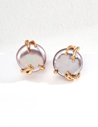 Natural Grey Pearl Earrings