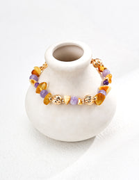 Natural beeswax amethyst bracelet