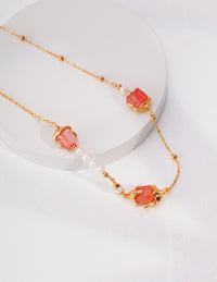 Square crystal necklace