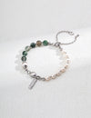 Vintage Natural Pearl Water Grass Agate Strawberry Crystal Bracelet