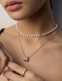 Versatile sterling silver pearl necklace