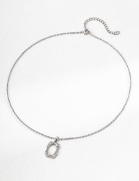 Simple plain silver pendant necklace