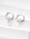 Vintage wood grain natural pearl earrings