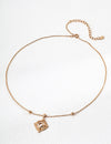 Vintage design mother shell zircon pendant necklace
