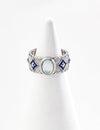 Retro design blue glazed lapis lazuli ring
