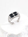Design inspired blue black drop glazed ring