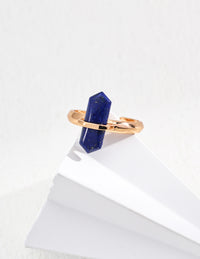 Simple natural lapis lazuli ring