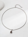 Natural Tiger Eye Stone Peacock Stone Pendant Necklace