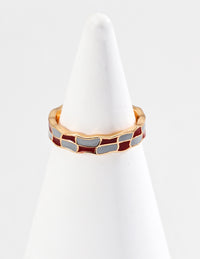 Design red blue drop glaze ring