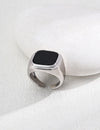 Simple black agate ring