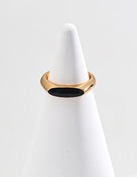 Simple black drop glazed ring