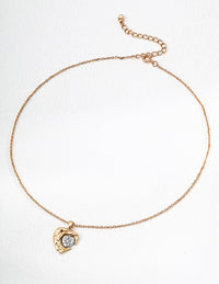 Retro design heart-shaped pendant necklace